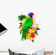 Rainbow Lorikeet on Tropical Flowers Wall Decal