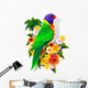 Rainbow Lorikeet on Tropical Flowers Wall Decal