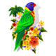 Rainbow Lorikeet on Tropical Flowers Wall Decal