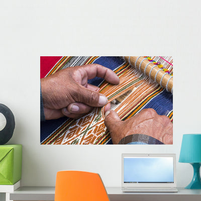Weaver Peru Weaving Wall Decal shown on a wall