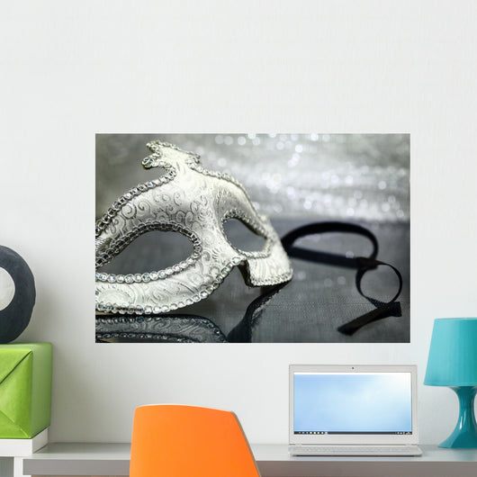 Vintage carnival mask in front of glittering background Wall Decal