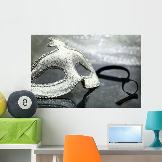 Vintage carnival mask in front of glittering background Wall Decal