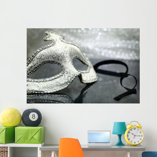 Vintage carnival mask in front of glittering background Wall Decal