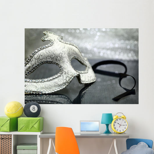 Vintage carnival mask in front of glittering background Wall Decal