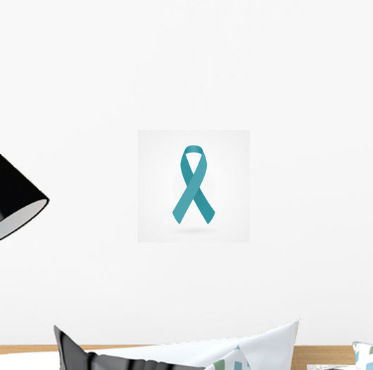 Teal awareness ribbon Wall Decal
