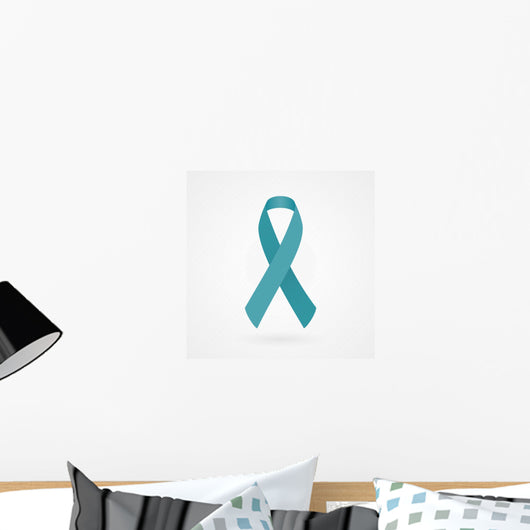 Teal awareness ribbon Wall Decal