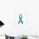Teal awareness ribbon Wall Decal