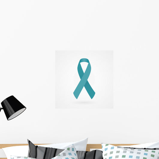 Teal awareness ribbon Wall Decal