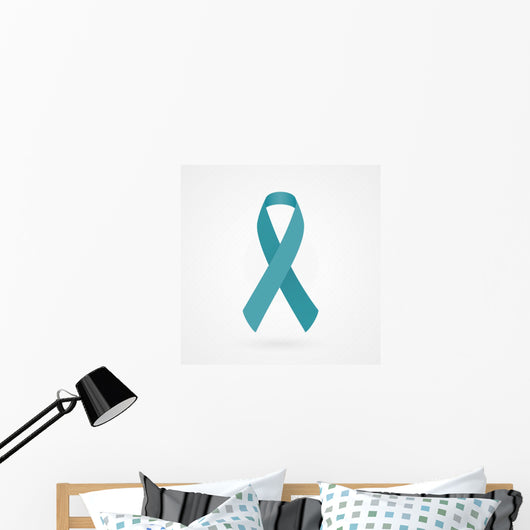 Teal awareness ribbon Wall Decal