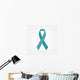 Teal awareness ribbon Wall Decal