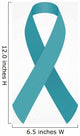 Teal awareness ribbon Wall Decal