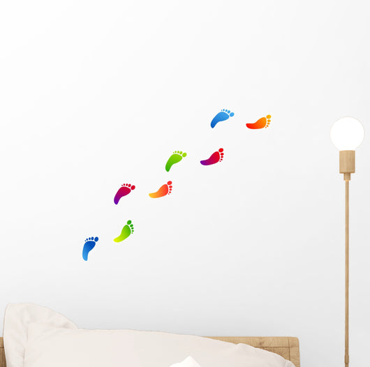 impronte piedi, arte, colori, creativit&atilde; ,fantasia Wall Decal