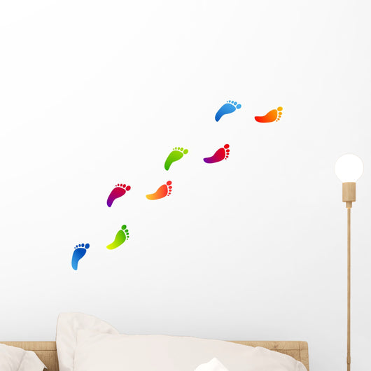 impronte piedi, arte, colori, creativit&atilde; ,fantasia Wall Decal