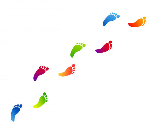 impronte piedi, arte, colori, creativit&atilde; ,fantasia Wall Decal