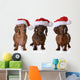 christmas wieners dog Wall Decal