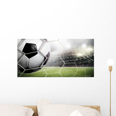 Stadium Goal Wall Decal shown on a wall