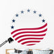 Waving American Flag on White with Stars Wall Decal