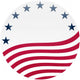 Waving American Flag on White with Stars Wall Decal