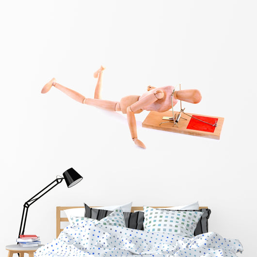 Mousetrap Captured Wooden Mannequin 2 Wall Decal
