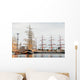 Many Docked Sail Ships Wall Decal