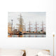 Many Docked Sail Ships Wall Decal