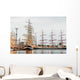 Many Docked Sail Ships Wall Decal
