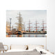 Many Docked Sail Ships Wall Decal