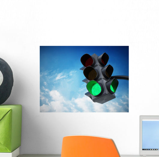 Green traffic light Wall Decal