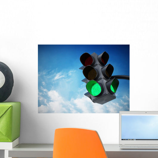 Green traffic light Wall Decal