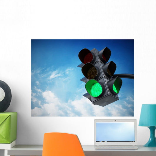 Green traffic light Wall Decal