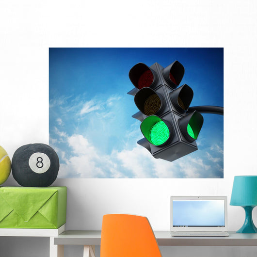 Green traffic light Wall Decal