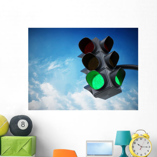 Green traffic light Wall Decal