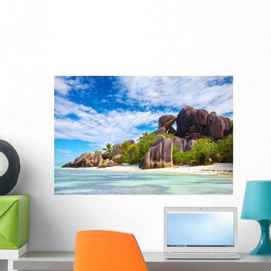 Anse Source D'argent Beach Wall Decal