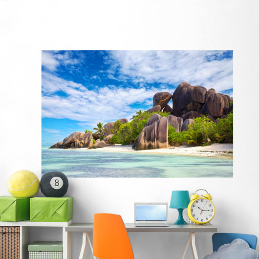 Anse Source D'argent Beach Wall Decal