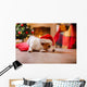 Christmas Jack Russell Terrier in a Santa Hat Wall Decal