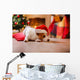 Christmas Jack Russell Terrier in a Santa Hat Wall Decal