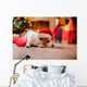 Christmas Jack Russell Terrier in a Santa Hat Wall Decal