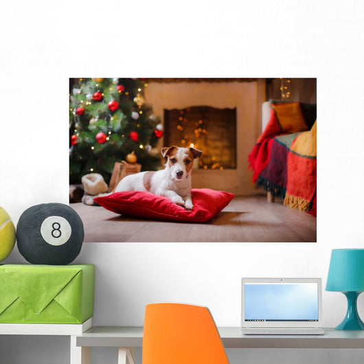 Christmas Jack Russell Terrier Wall Decal
