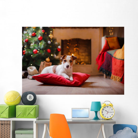 Christmas Jack Russell Terrier Wall Decal
