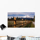 Ranch Fence Row Countryside Rural California Mt Shasta Wall Decal