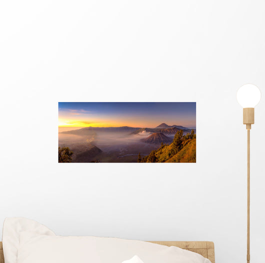 Panoramic view of Bromo mountain in the morning Wall Decal