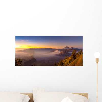 Panoramic View Of Bromo Mountain In The Morning Wall Decal shown on a wall