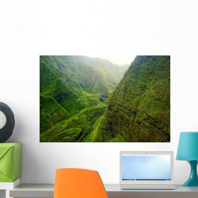 Mount Waialeale Kauai Hawaii Wall Decal shown on a wall