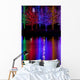 Trees tightly wrapped in LED lights for the Christmas holidays r Wall Decal