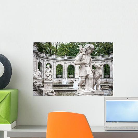 Marchenbrunnen Fairy Tale Fountain Statue Wall Decal