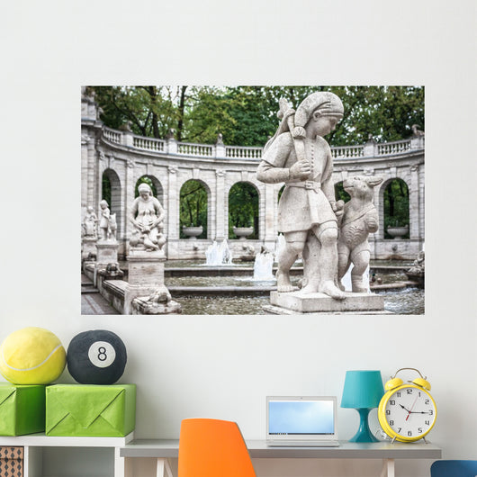 Marchenbrunnen Fairy Tale Fountain Statue Wall Decal