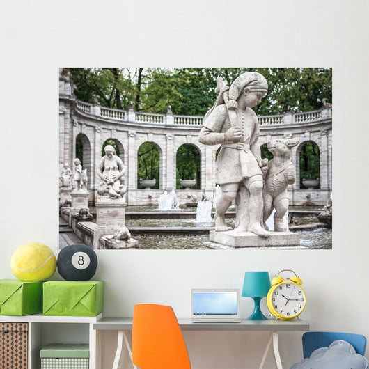 Marchenbrunnen Fairy Tale Fountain Statue Wall Decal