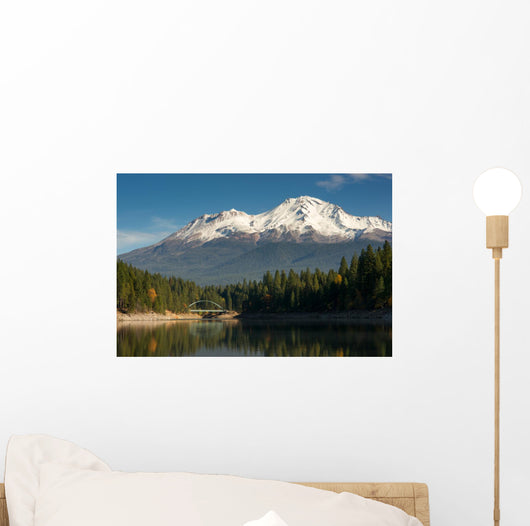 Mt Shasta Reflection Mountain Lake Modest Bridge California Wall Decal