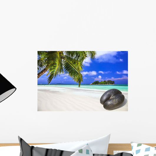 Unique Seychelles White Beach Wall Decal