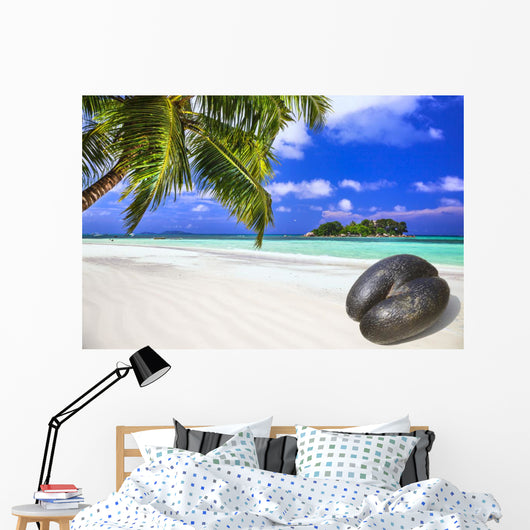 Unique Seychelles White Beach Wall Decal